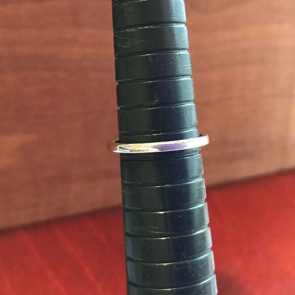 Sterling Silver Ring 18K White Gold Plated Cubic Zirconia Baguette Size 6.25 925 - Picture 8 of 14